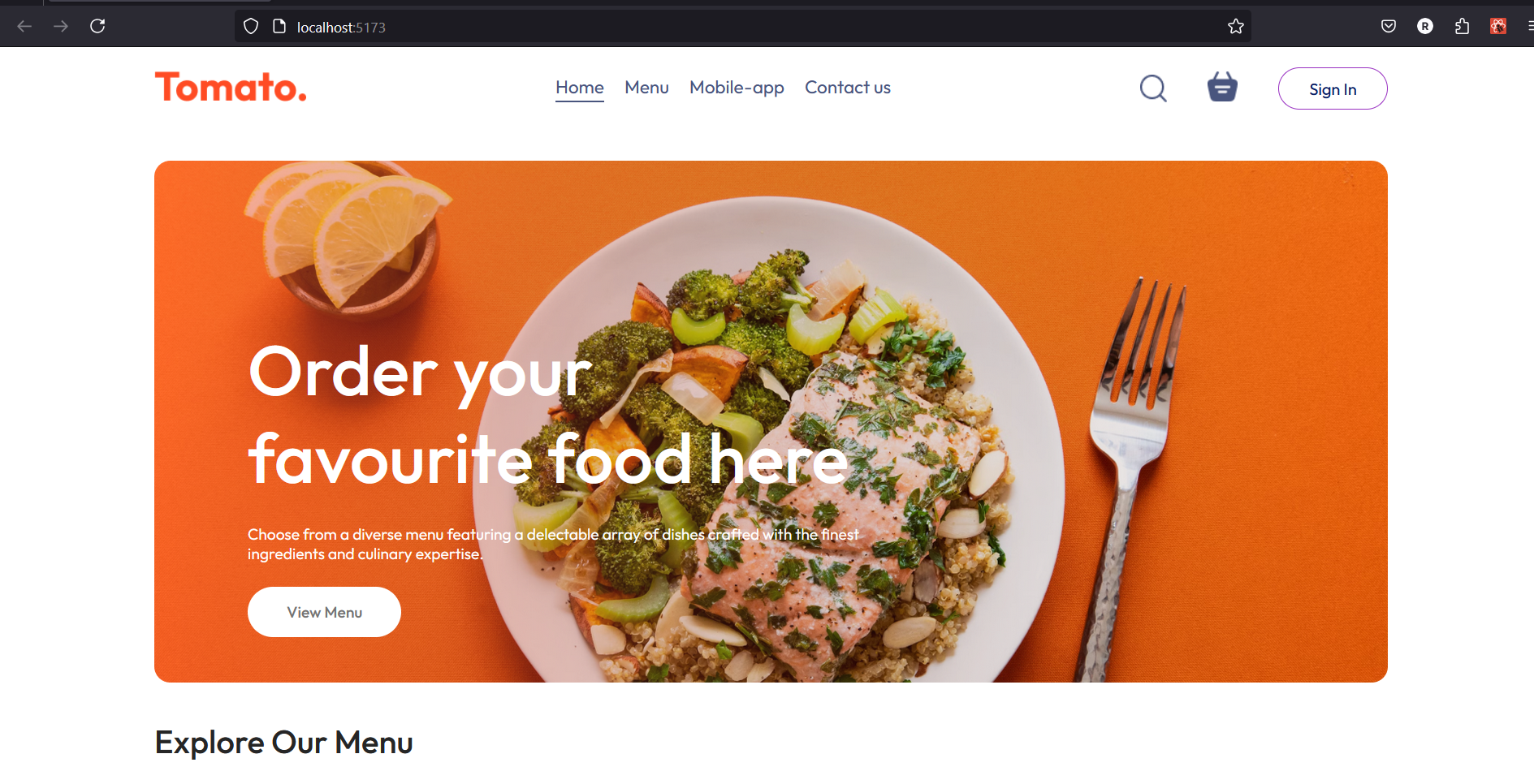 Food Delivery Website